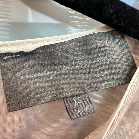 Anthropologie Sunday in Brooklyn Champagne Velvet Flutter Dress Size XS Holiday - Picture 8 of 10